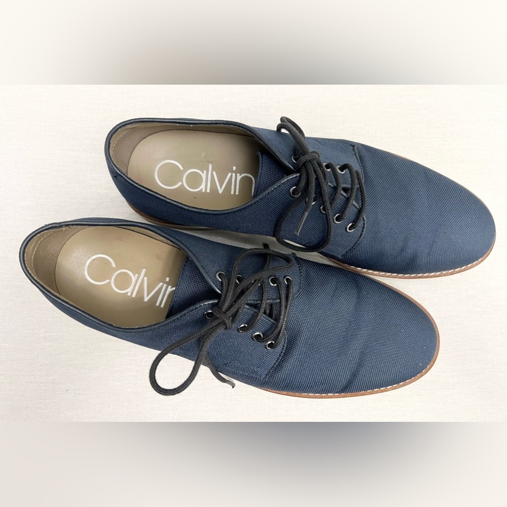 Calvin Klein Men's Aggussie Oxford Dress Shoes Navy Blue Sz 11